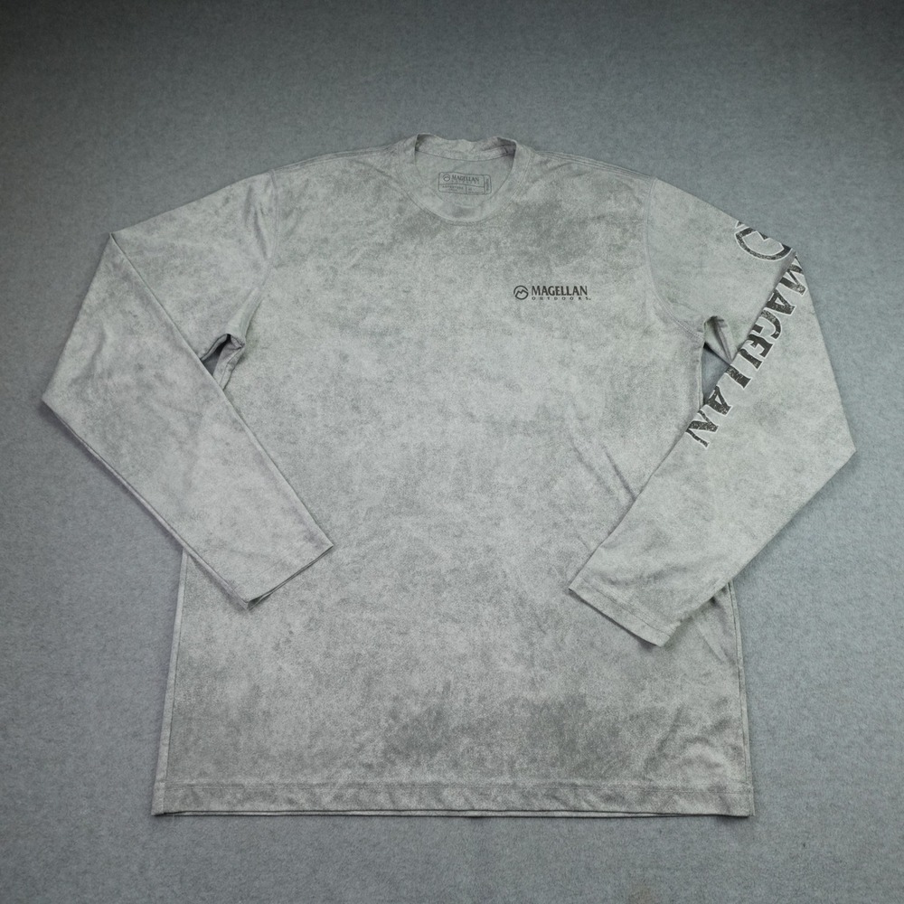 Magellan Outdoors Shirt Mens M Gray Adventure Gear Long Sleeve MagWick Fishing